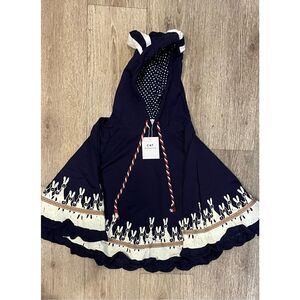 Cat Blossoming Poncho Jacket Hood Bunny Small New